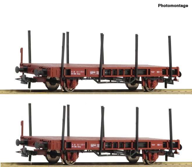 Set of 2 flat cars type Kbpm<br /><a href='images/pictures/Roco/Roco-67085.jpg' target='_blank'>Full size image</a>